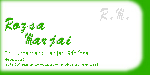 rozsa marjai business card